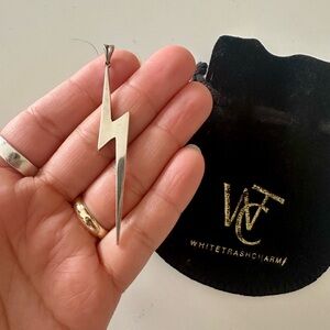 White Trash Charms Lightning Bolt Necklace